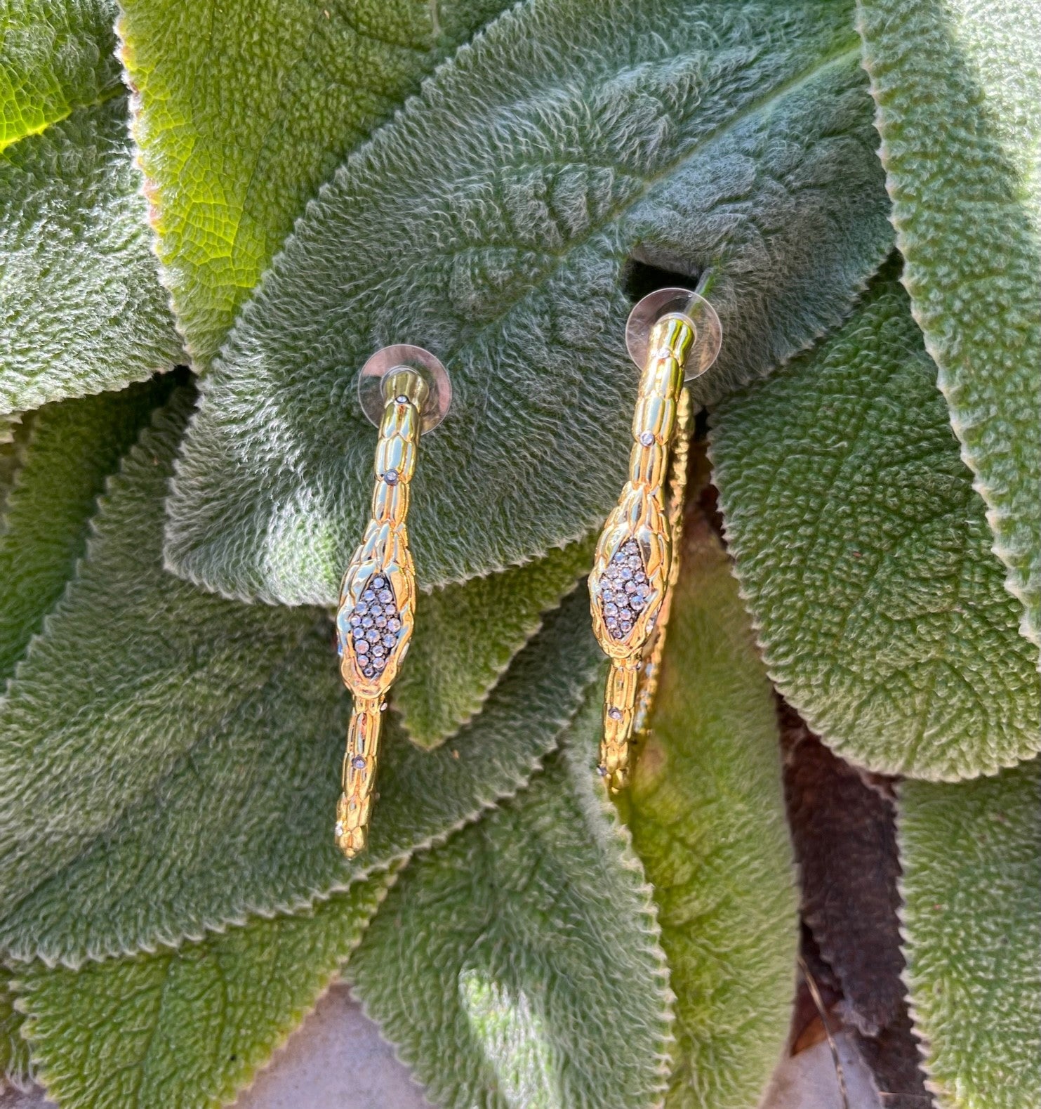 Serpent Crystal Hoops