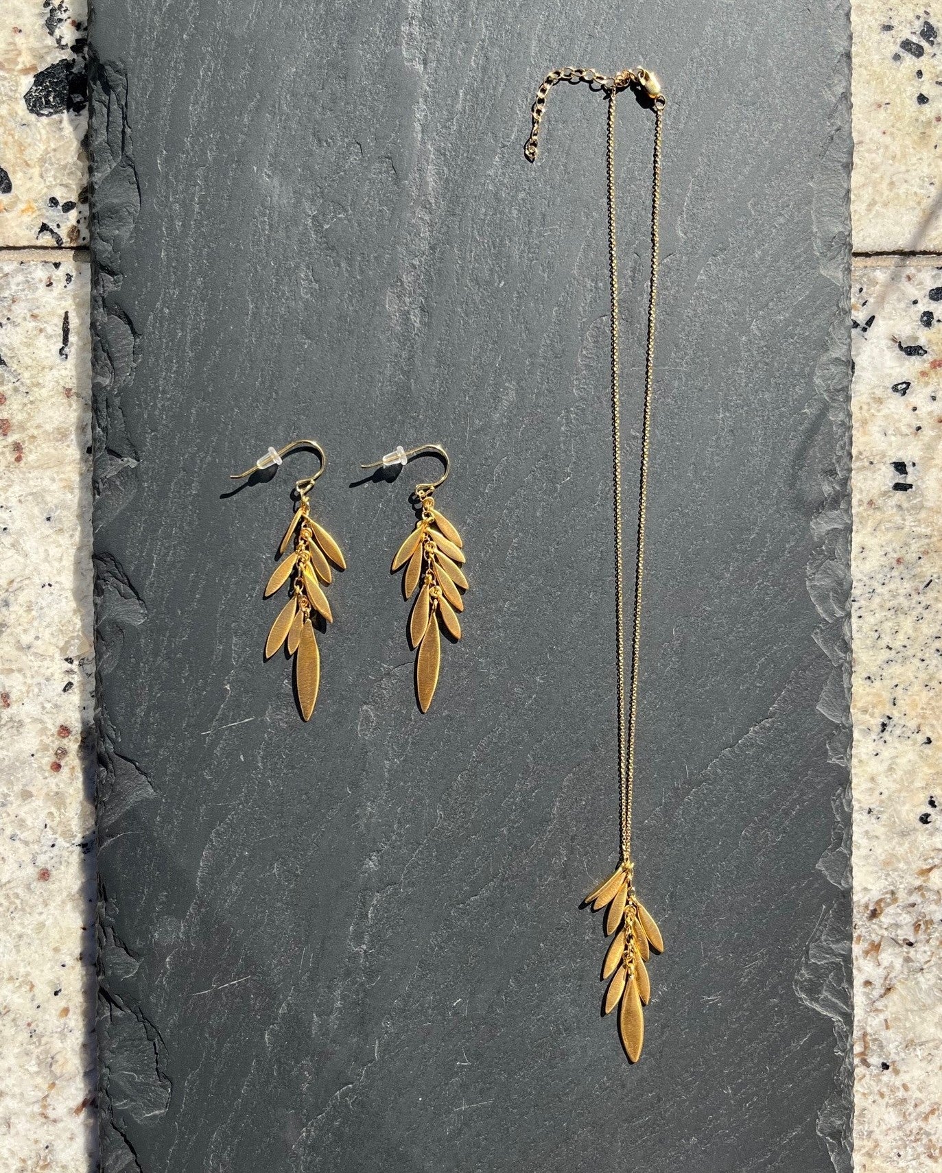 Leaf Cluster Vermeil Earrings